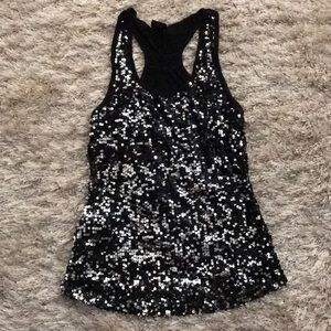 Black sequin tank